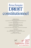 Frédéric Mériot - Revue française de Droit constitutionnel N° 107, septembre 2016 : .