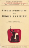 Marie-Hélène Bourquin et Henri de Carsalade du Pont - Études d'histoire du droit parisien.