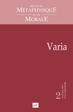 Isabelle Thomas-Fogiel - Revue de Métaphysique et de Morale N° 2, avril-juin 2017 : Varia.