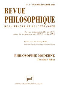 Yvon Brès et Dominique Merllié - Revue philosophique N° 4, octobre-décembre 2023 : Philosophe moderne.