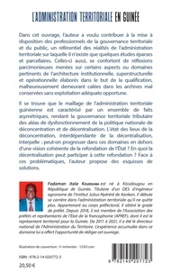 L'administration territoriale en Guinée. Etat et perspectives