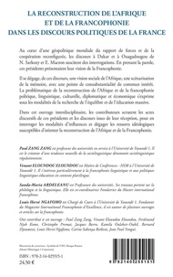 La reconstruction de l'Afrique et de la francophonie dans le discours politique de la France