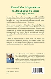 Recueil des lois foncières en République du Congo. 8 mars 1899-25 mai 2022