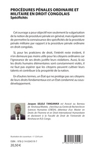 Procédures pénales ordinaire et militaire en droit congolais. Spécificités