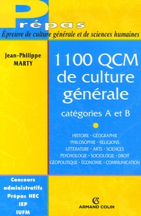 Jean-Philippe Marty - 1 100 QCM de culture générale - Catégories A et B.