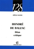 Joëlle Gleize - Honoré de Balzac - Bilan critique.