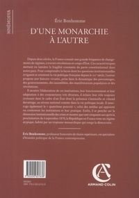 D'une monarchie à l'autre. Histoire politique des institutions françaises (1814-2020)