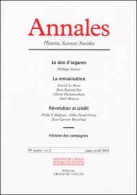 Philippe Steiner et Patrick Le Roux - Annales Histoire, Sciences Sociales N° 2, Mars-Avril 200 : .