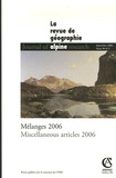 François Walter - Revue de Géographie Alpine N° 3/Tome 94, Septem : Mélanges 2006.