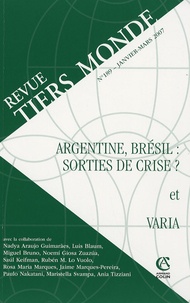 André Guichaoua - Revue Tiers Monde N° 189, Janvier-Mars : Argentine, Brésil : sorties de crise ?.