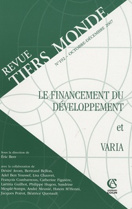 Eric Berr - Revue Tiers Monde N° 192, Octobre-Déce : Le financement du développement et varia.