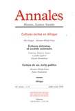 Eloi Ficquet et Aïssatou Mbodj-Pouye - Annales Histoire, Sciences Sociales N° 4, juillet-août 2 : Cultures écrites en Afrique.