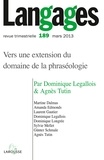 Nathalie Jouven - Langages N° 189, mars 2013 : Vers une extension du domaine de la phraséologie.