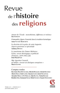 Jan Assmann - Revue de l'histoire des religions Tome 231 N° 1, Janvier-mars 2014 : .