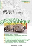 Cynthia Ghorra-Gobin et Flaminia Paddeu - L'information géographique N° 81, septembre 2017 : Quoi de neuf en géographie urbaine ?.