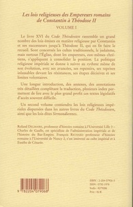 Les lois religieuses des empereurs romains de Constantin à Théodose II (312-438). Volume 1, Code théodosien Livre XVI