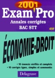 Patrice Barthélémi - Economie Droit Bac Stt. Annales Corrigees 2001.