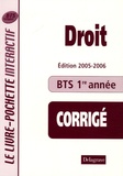 Philippe Idelovici - Droit BTS tertiaires 1e année - Livre du professeur Corrigé.