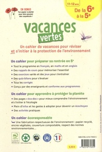 Vacances vertes, de la 6e à la 5e. Le premier cahier de vacances écoresponsable !  Edition 2022