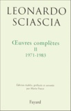 Leonardo Sciascia - Oeuvres Completes. Tome 2, 1971-1983.