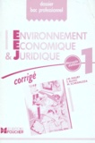 Michel Scaramuzza et J-M Maury - Bureautique 1ere Professionnelle Environnement Economique Et Juridique. Corrige, Options A Et B, Edition 1995.