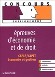 Stéphane Dufour et Philippe Farcet - Epreuves d'économie et de droit - CAPLP/CAPET Economie et gestion.