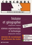 Jean-Luc Buchy et Cécile de Hosson - Histoire et géographie, composante majeure ; Sciences et technologie, composante mineure - Concours de recrutement de professeur des écoles.