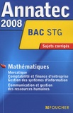  Foucher - Mathématiques Bac STG - Sujets corrigés.