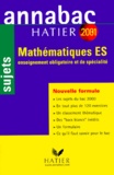 René Merckhoffer et Richard Bréhéret - Mathématiques Bac ES. - Sujets, Edition 2001.