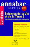 Jacques Bergeron - Sciences De La Vie Et De La Terre Bac S. Corriges 2001.