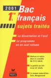  Collectif - Bac Francais 1ere L. Sujets Traites 2001.