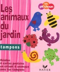  Hatier - Les animaux du jardin - Tampons ; réalise 6 cartes postales en créant 6 animaux avec tes tampons.