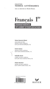 Simon Bournet-Ghiani et Xavier Damas - Français 1e - Transparents et livret d'exploitation.