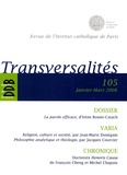 Geneviève Médevielle - Transversalités N° 105, Janvier-Mars : La parole efficace, d'Irène Rosier-Catach.