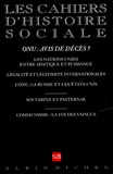  Anonyme - Les cahiers d'histoire sociale N° 25, Printemps 200 : ONU : avis de décès ?.