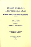 Jean Charpentier et Monique Chemillier-Gendreau - Mélanges offerts à Charles Chaumont - Méthode d'analyse du droit international.