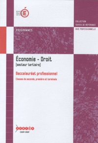  Ministère Education Nationale - Economie-Droit Baccalauréat professionnel (secteur tertiaire) - Programmes.
