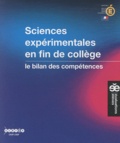  CNDP - Sciences expérimentales en fin de collège - Le bilan des compétences.
