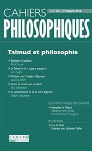  Canopé - Cahiers philosophiques N° 145 : Talmud et philosophie.