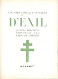 Jean-Pierre Giraudoux - D'exil - Quatre discours prononcés à la radio de Londres.