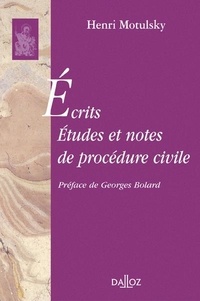 Henri Motulsky - Ecrits, études et notes de procédure civile.