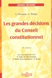 Louis Favoreu et Loïc Philip - Les grandes décisions du Conseil constitutionnel.