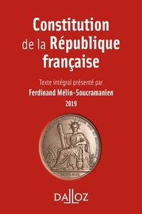 Ferdinand Mélin-Soucramanien - Constitution de la République française. 2019.