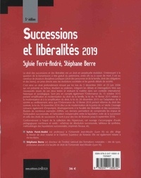 Successions et libéralités  Edition 2019