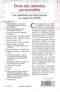 Droit des données personnelles. Les spécificités du droit français au regard du RGPD