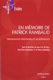 Jean-Yves de Cara et Jean-Pierre Machelon - En mémoire de Patrick Rambaud - Témoignages personnels et académiques.