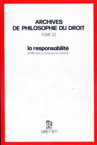 Michel Villey et  Collectif - La Responsabilité.
