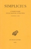  Simplicius - Commentaire sur le Manuel d'Epictète - Tome 1, Chapitres I à XXIV.