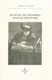 Madeleine Bertaud et François-Xavier Cuche - Le genre des mémoires, essai de définition - Colloque international des 4-7 mai 1994.