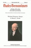Eric Chevrel - Etudes Germaniques N° 239, 3/2005 : Wieland, Bergson, Jünger, G. Roth, L. Trolle.